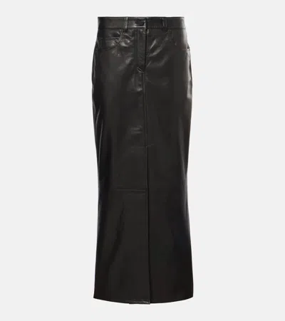 Dorothee Schumacher Sleek Statement Leather Midi Skirt In Black