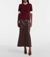 Dorothee Schumacher Sleek Statement Leather Midi Skirt In Bordeaux In Brown
