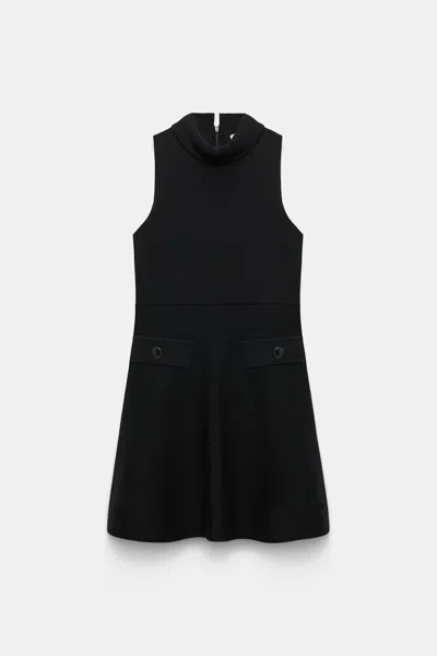 Dorothee Schumacher Sleeveless Knit Turtleneck Dress In Black