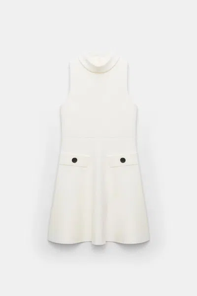 Dorothee Schumacher Sleeveless Knit Turtleneck Dress In White
