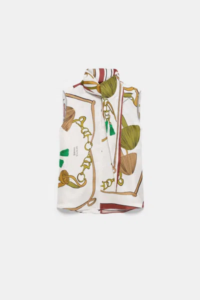 Dorothee Schumacher Sleeveless Printed Silk Twill Blouse In Multi