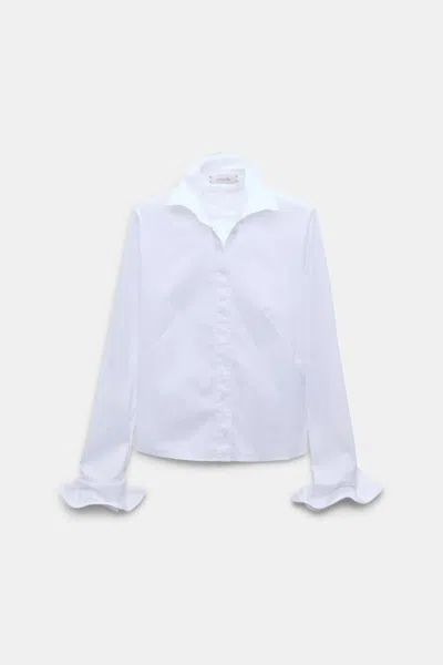 Dorothee Schumacher Slim-fit Stretch Poplin Blouse With Memory Wire Details In White