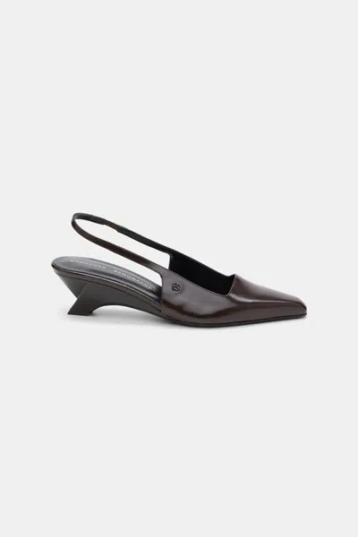 Dorothee Schumacher Slingback Graphic Contour Wedges In Brown