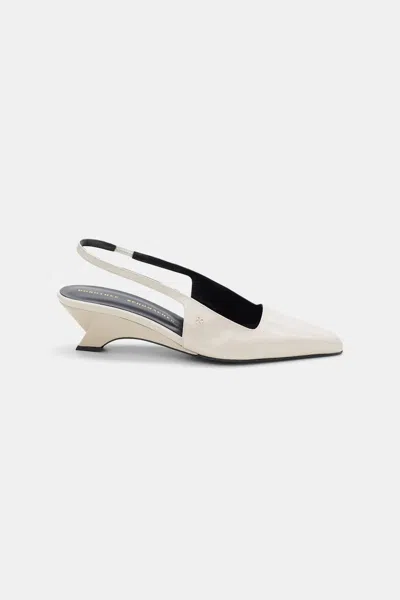 Dorothee Schumacher Slingback Graphic Contour Wedges In White