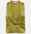 Dorothee Schumacher Slouchy Coolness Hemp-blend Vest In Green