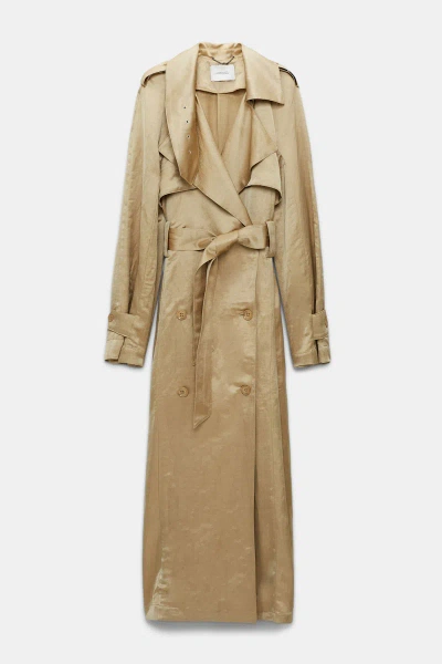 Dorothee Schumacher Slouchy, Double-breasted Trench Coat In Beige