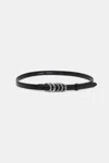 Dorothee Schumacher Soft Calf Leather Narrow Belt With D-ring Hardware In Black
