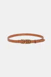 Dorothee Schumacher Soft Calf Leather Narrow Belt With D-ring Hardware In Brown