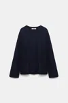 Dorothee Schumacher Soft Cashmere-blend Round Neck Pullover In Blue