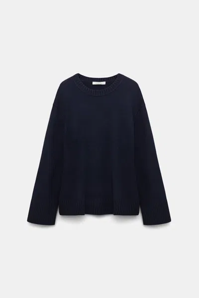 Dorothee Schumacher Soft Cashmere-blend Round Neck Pullover In Blue