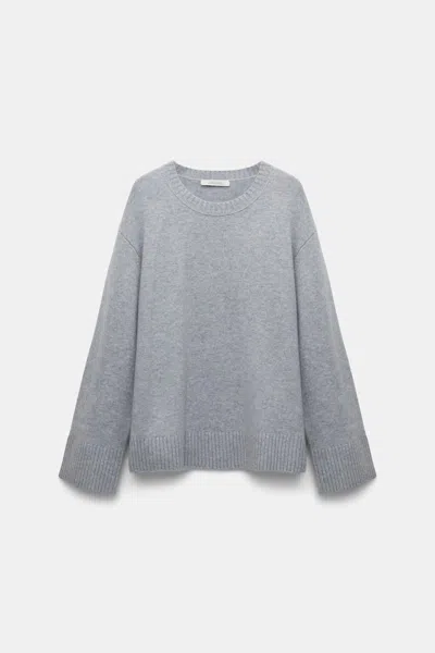 Dorothee Schumacher Soft Cashmere-blend Round Neck Pullover In Grey