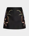 Dorothee Schumacher Soft Petal Floral Cloque Mini Skirt In Black