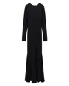 Dorothee Schumacher Round Neck Evening Dress With Train In Black