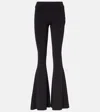 Dorothee Schumacher High-waist Wool-blend Flared Trousers In Pure Black