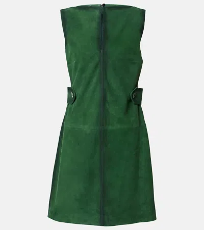 Dorothee Schumacher Soft Touch Suede Minidress In Green