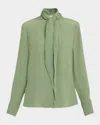 Dorothee Schumacher Soft Vibes Tie-neck Crepe De Chine Blouse