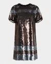 Dorothee Schumacher Sparkling Shine Striped Sequin Mini Dress