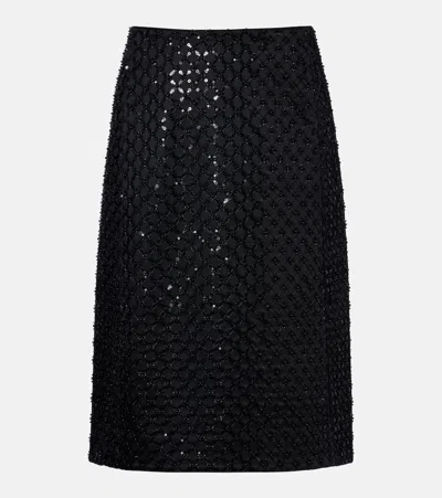 Dorothee Schumacher Sparkling Statement Sequined Midi Skirt In Black