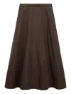 Dorothee Schumacher Sporty Elegance A-line Midi Skirt In Brown