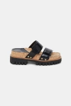 DOROTHEE SCHUMACHER SPORTY LEATHER SLIDES WITH LUG SOLE