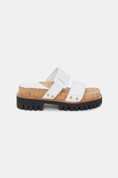 Dorothee Schumacher Sporty Leather Slides With Lug Sole In White