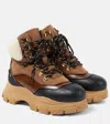 Dorothee Schumacher Sporty Shearling Leather Lace-up Boots In Brown