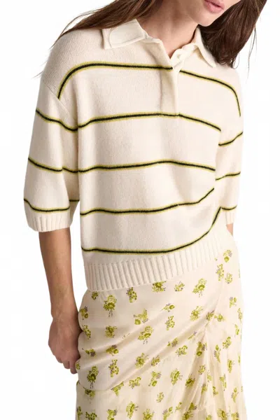 Dorothee Schumacher Sporty Statement Sweater In White Ginger Trio In Multi