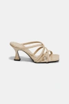 DOROTHEE SCHUMACHER SQUARE TOE FLARED HEEL STRAPPY SANDALS