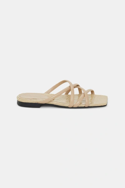 Dorothee Schumacher Square Toe Flat Strappy Sandals In Beige