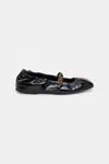 Dorothee Schumacher Square Toe Flats With Fanned D-ring Buckle Straps In Black
