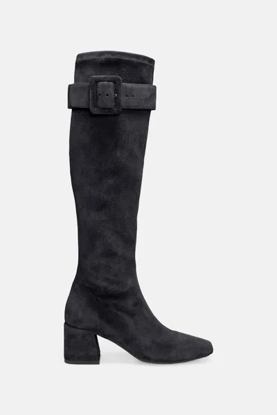 Dorothee Schumacher Stretch Calf Suede Boots In Gray