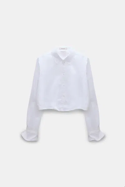 Dorothee Schumacher Stretch Cotton Poplin A-line Shirt In White