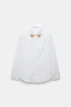 Dorothee Schumacher Stretch Cotton Poplin Shirt With Embroidered Collar In White