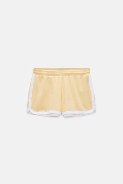 Dorothee Schumacher Stretch Cotton Shorts With Contrast Trim In Yellow