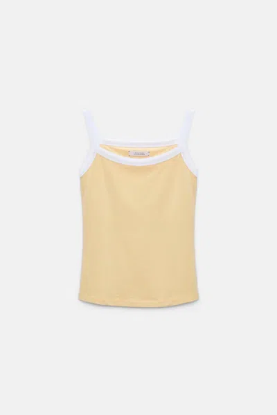 Dorothee Schumacher Stretch Cotton Tank Top With Contrast Trim In Multi