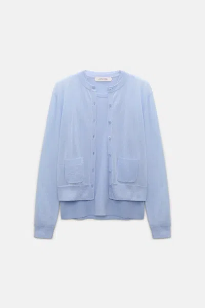 Dorothee Schumacher Button-fastening Patch-pocket Cardigan In Blue