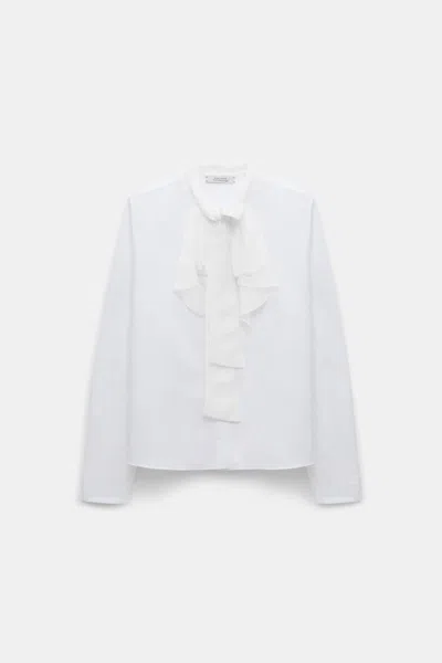 Dorothee Schumacher Stretch Poplin Blouse With Draped Bow In White