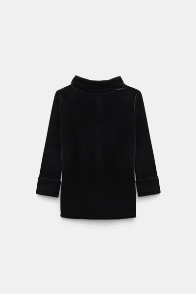 Dorothee Schumacher Stretch Velvet Turtleneck In Black