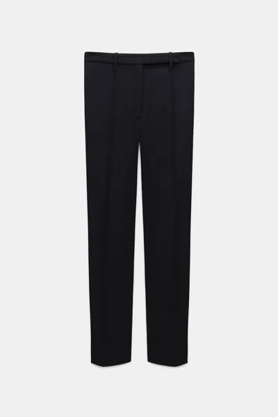 Dorothee Schumacher Stretch Wool Cigarette Pants With Piping In Black