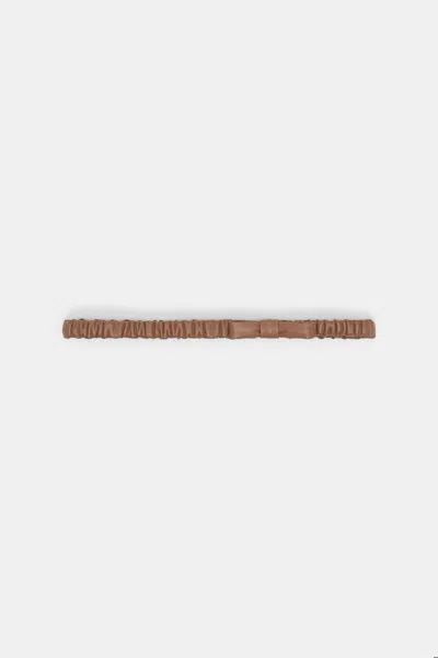 Dorothee Schumacher Stretchy Bow Belt In Nappa Leather In Brown