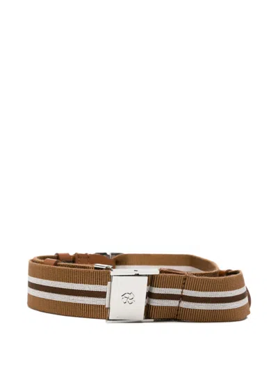 Dorothee Schumacher Stretchy Chic Striped Belt In Brown
