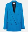 Dorothee Schumacher Double-breasted Cotton Twill Blazer In Blue