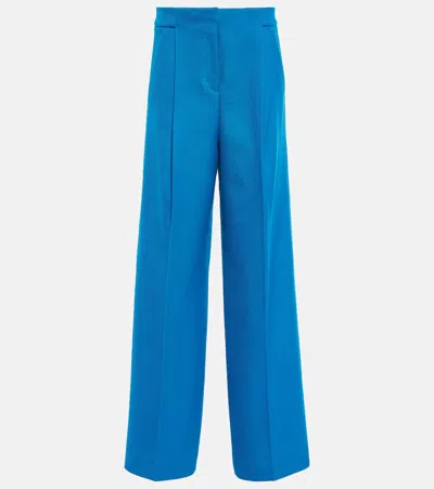 Dorothee Schumacher Striking Coolness Wide-leg Cotton Pants In Blue