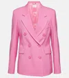 Dorothee Schumacher Double Breasted Wool Blazer In Adored Pink