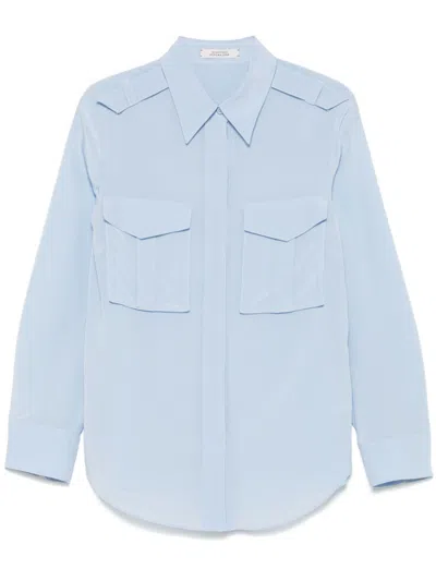 Dorothee Schumacher Striking Volumes Blouse In Blue