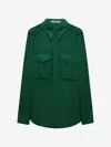 Dorothee Schumacher Crãªpe De Chine Silk Blouse With Epaulettes In Detail Of Epaulettes