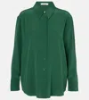Dorothee Schumacher Striking Volumes Crêpe De Chine Silk Blouse In Green