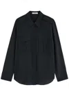 Shop Dorothee Schumacher Striking Volumes Silk Blouse In Navy