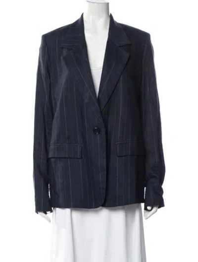 Pre-owned Dorothee Schumacher Striped Blazer In Blue