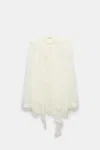 Dorothee Schumacher Striped Blouse With Scarf And Ruffles In White